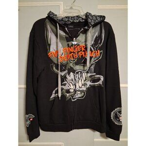 Five Finger Death Punch Hoodie Adult M Black Full Zip Skull Graphic Band